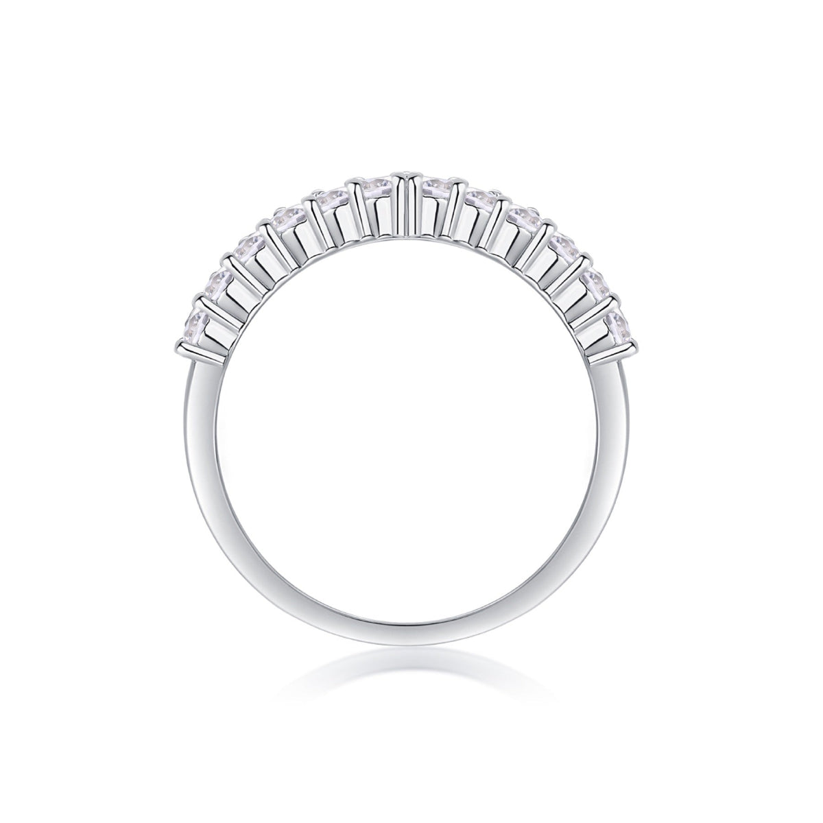 Tiara Moissanite Band Ring in Sterling Silver