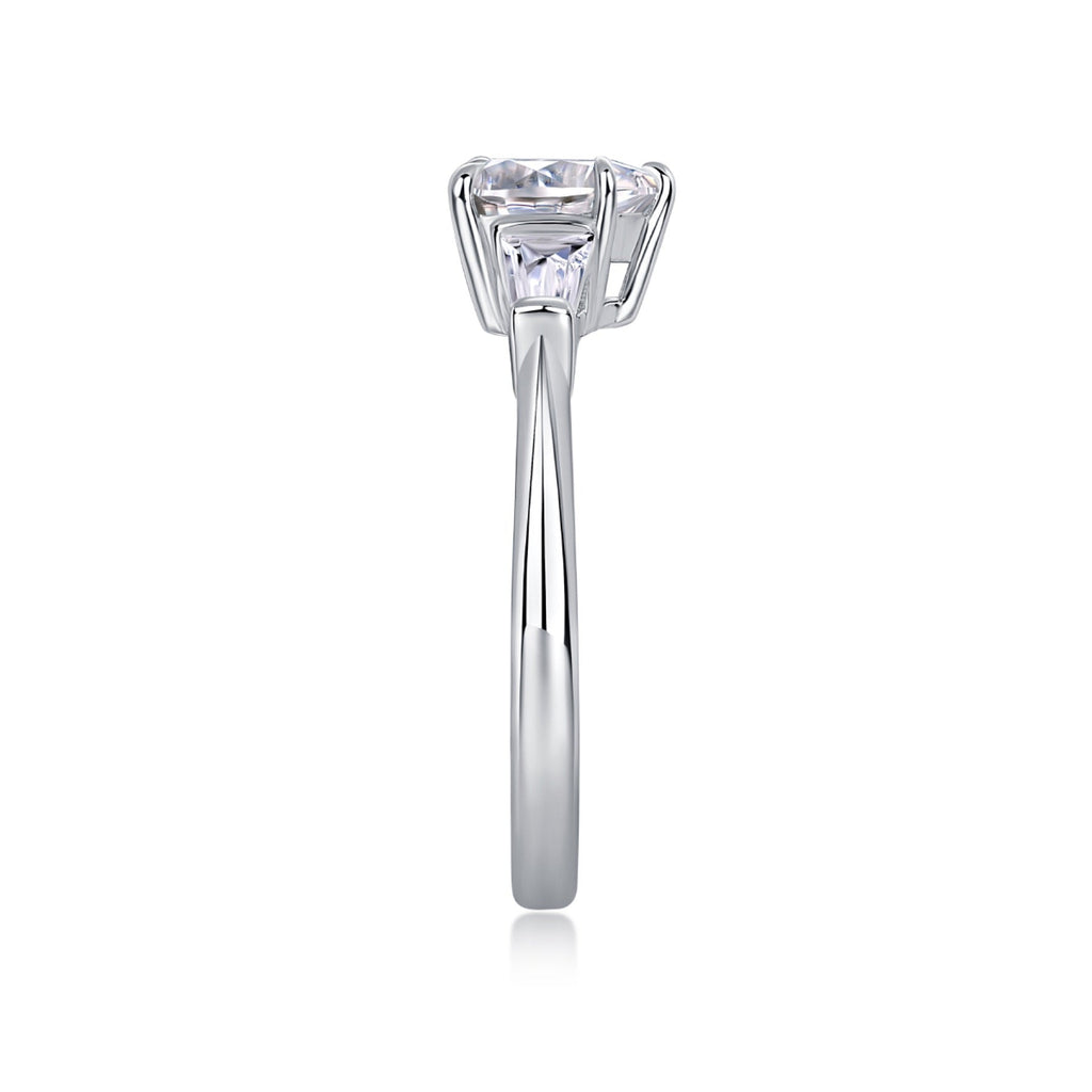 Heartborn Heart-Cut Moissanite Solitaire Ring in Sterling Silver