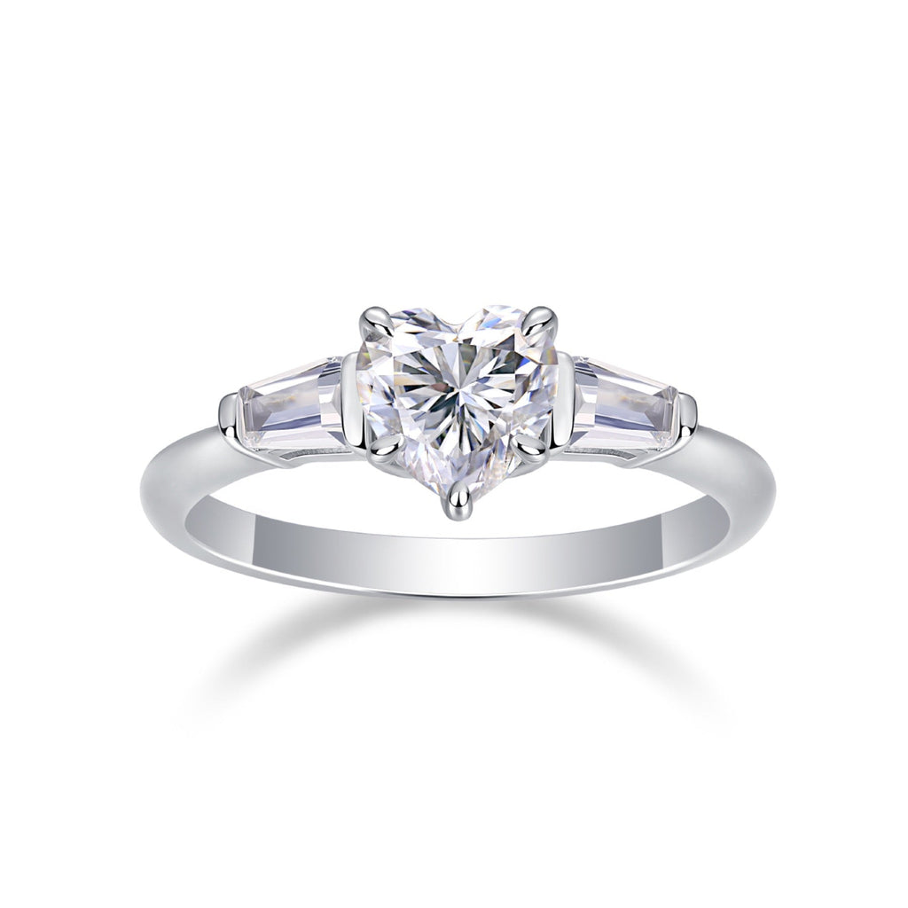 Heartborn Heart-Cut Moissanite Solitaire Ring in Sterling Silver