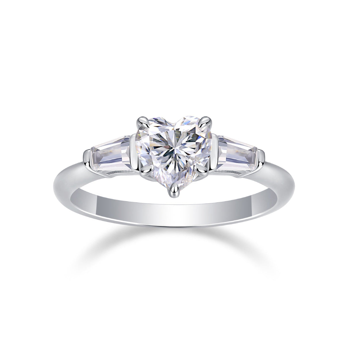 Heartborn Heart-Cut Moissanite Solitaire Ring in Sterling Silver