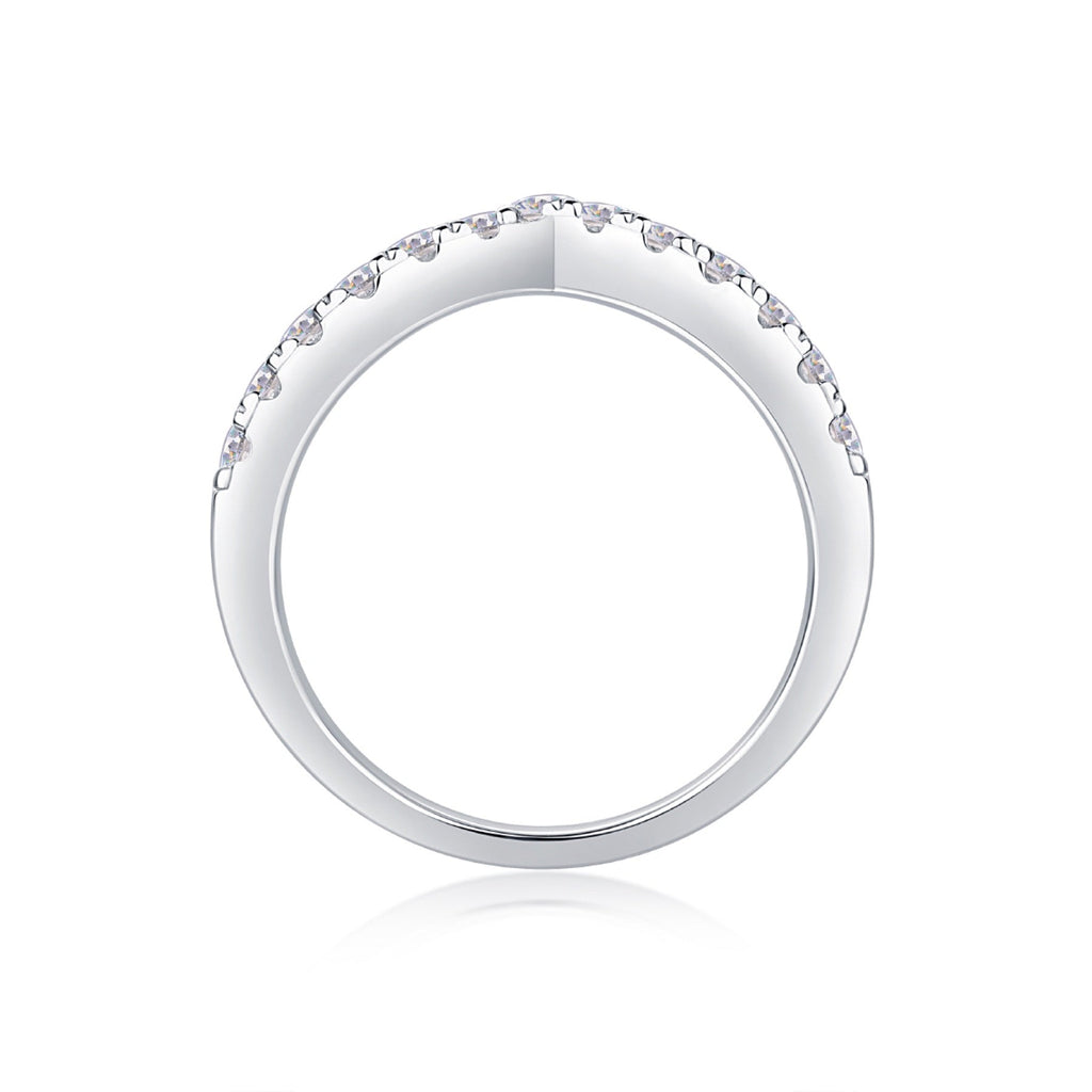 Rush Moissanite Band Ring in Sterling Silver