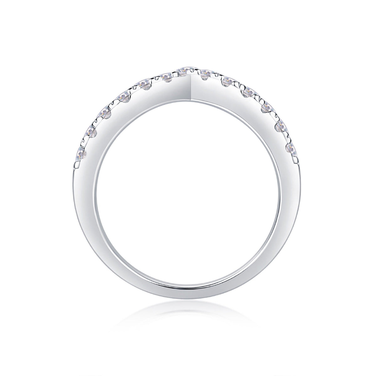 Rush Moissanite Band Ring in Sterling Silver