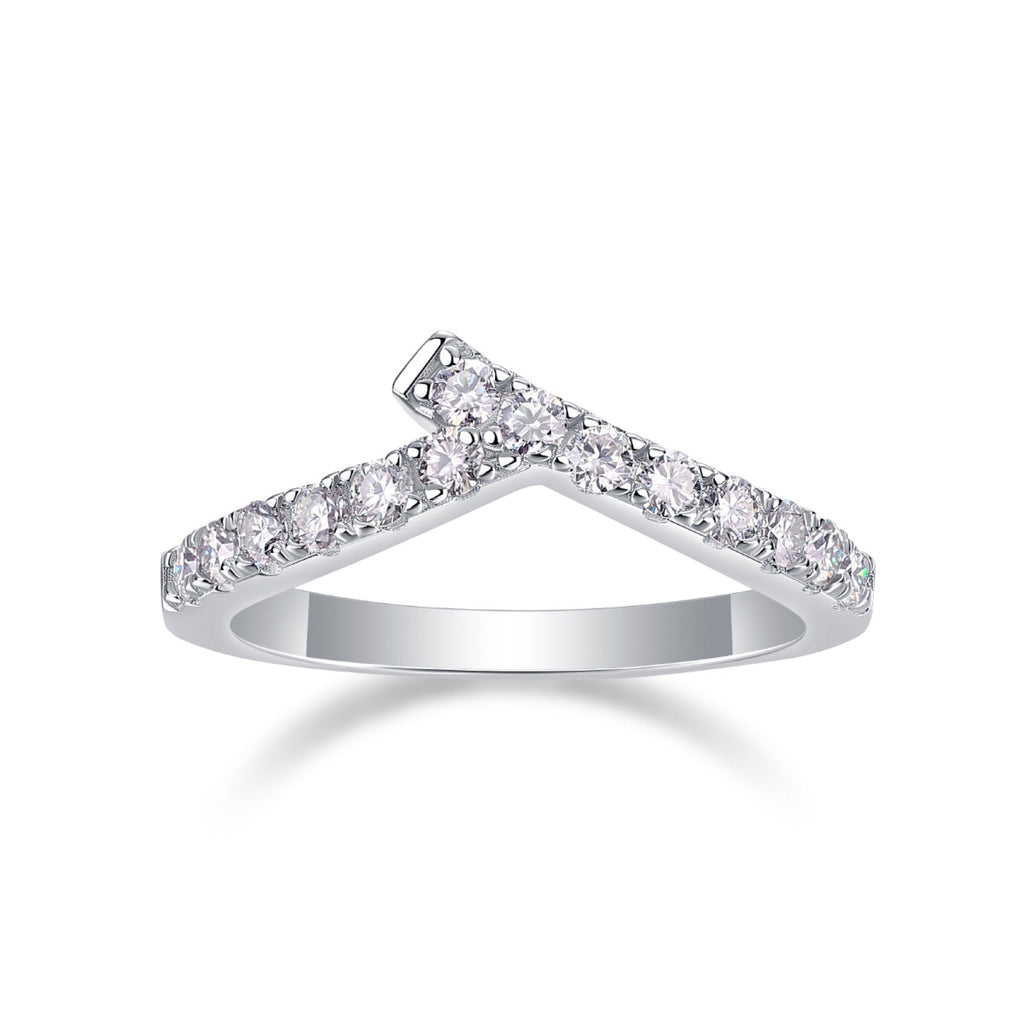 Rush Moissanite Band Ring in Sterling Silver