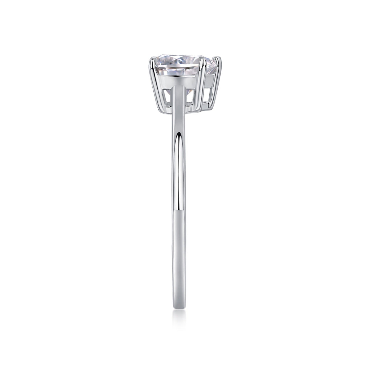 Promise Heart-Cut Moissanite Solitaire Ring in Sterling Silver