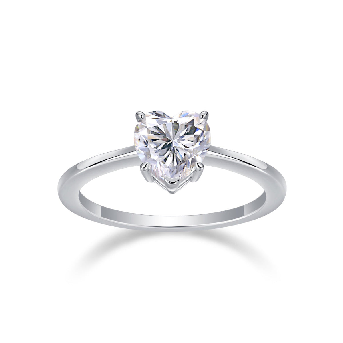 Promise Heart-Cut Moissanite Solitaire Ring in Sterling Silver