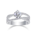 Skybound Moissanite Solitaire Ring in Sterling Silver