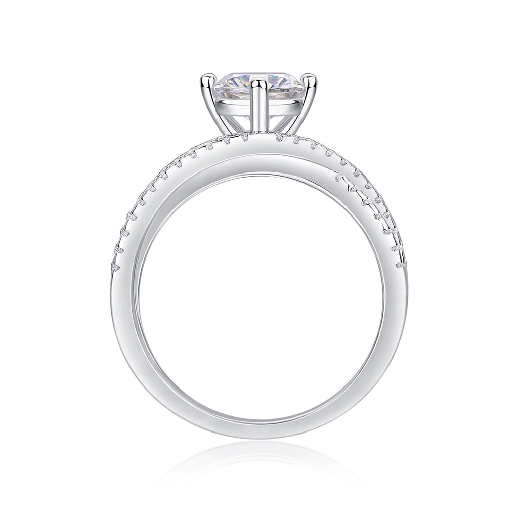 Skybound Moissanite Solitaire Ring in Sterling Silver