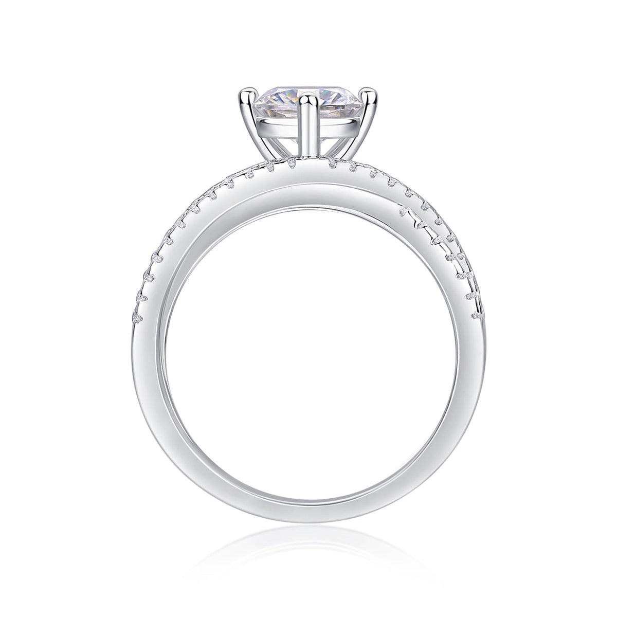 Skybound Moissanite Solitaire Ring in Sterling Silver