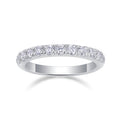 Wayfarer Moissanite Eternity Band Ring in Sterling Silver