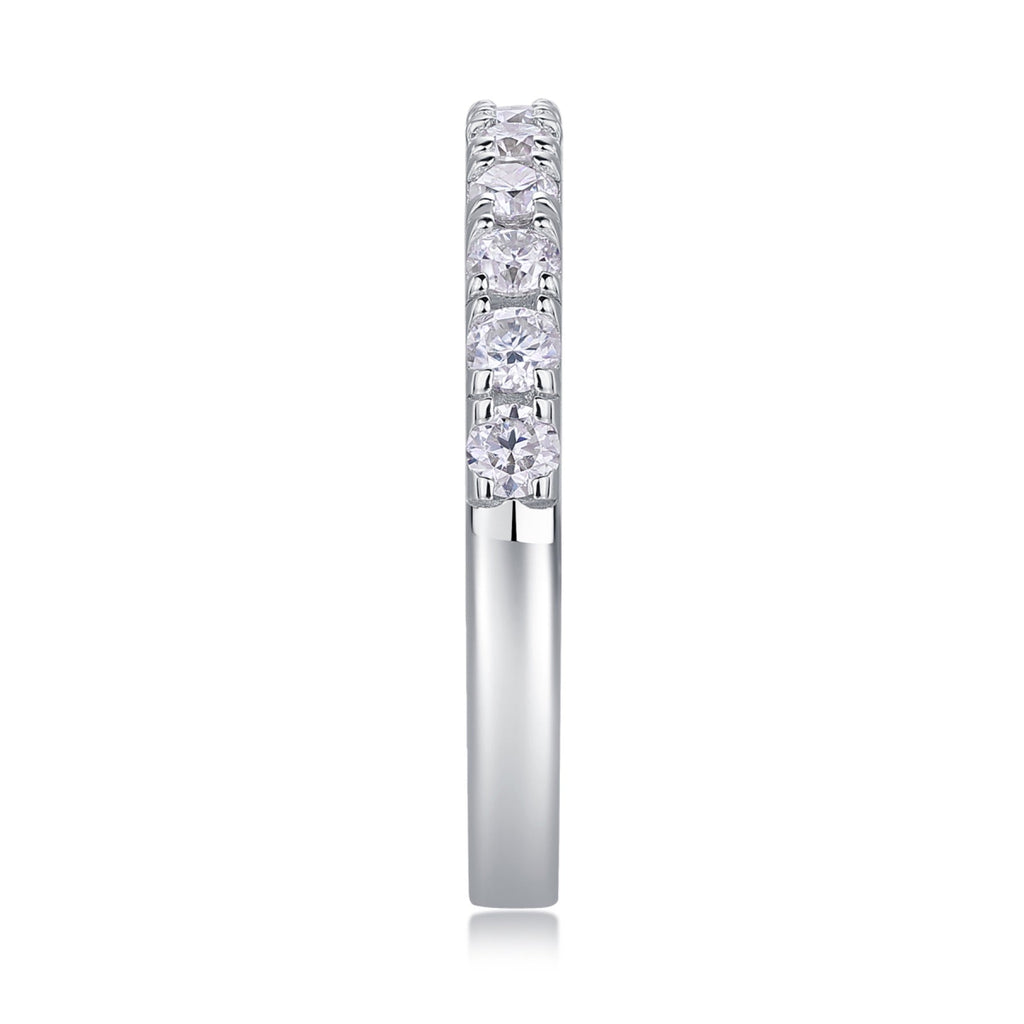 Wayfarer Moissanite Eternity Band Ring in Sterling Silver
