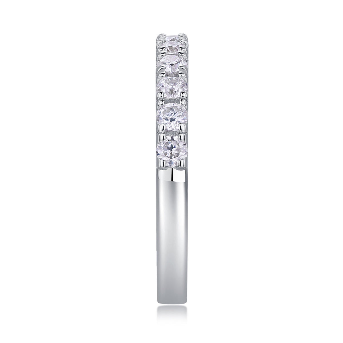 Wayfarer Moissanite Eternity Band Ring in Sterling Silver
