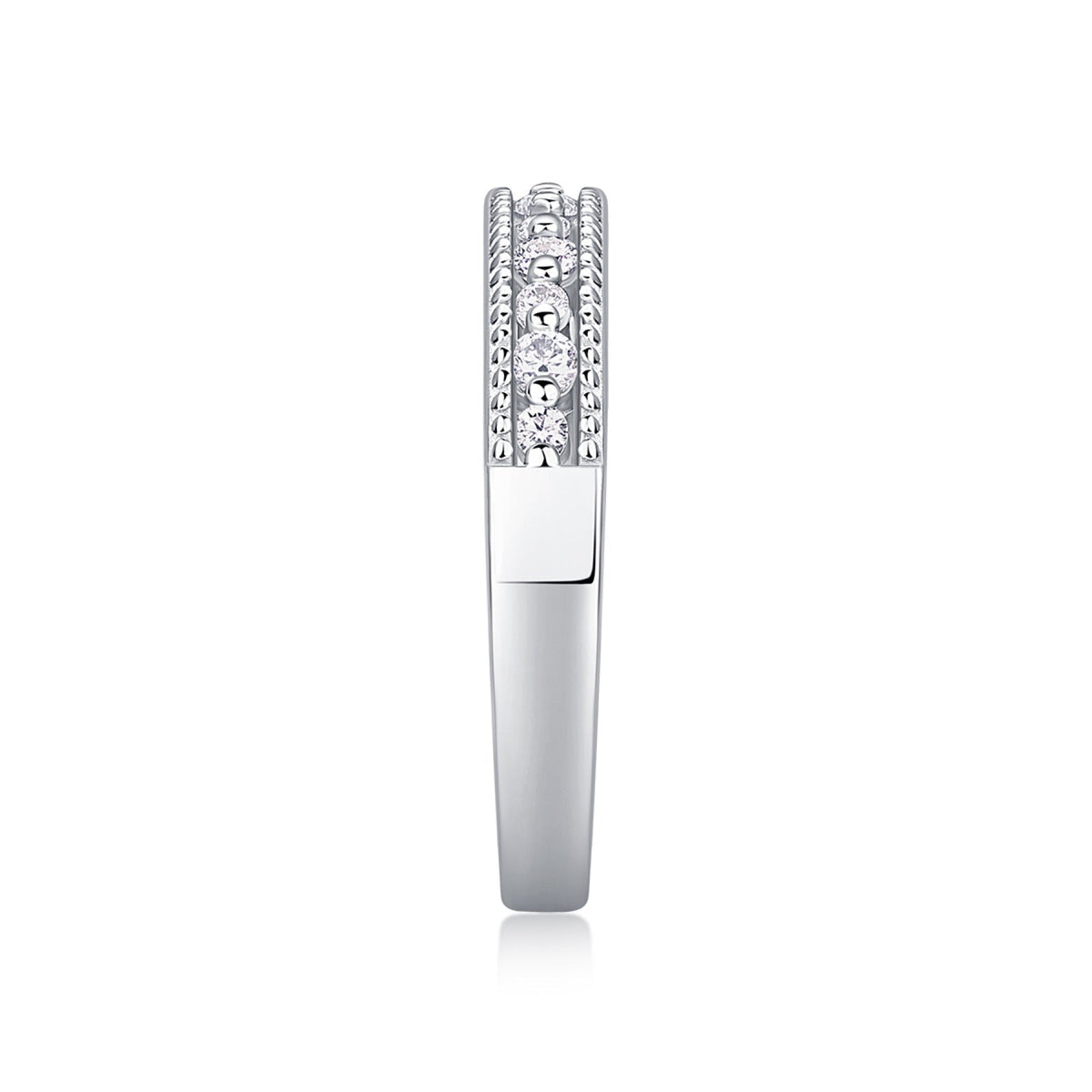 Resonance Moissanite Band Ring in Sterling Silver