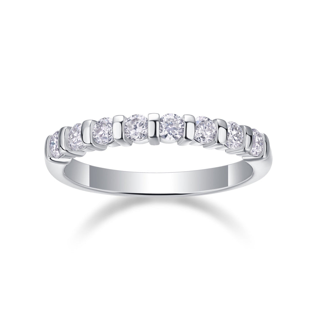 Quinta Moissanite Five-Stone Ring in Sterling Silver