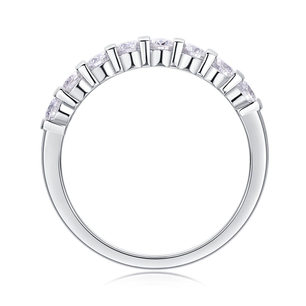 Quinta Moissanite Five-Stone Ring in Sterling Silver