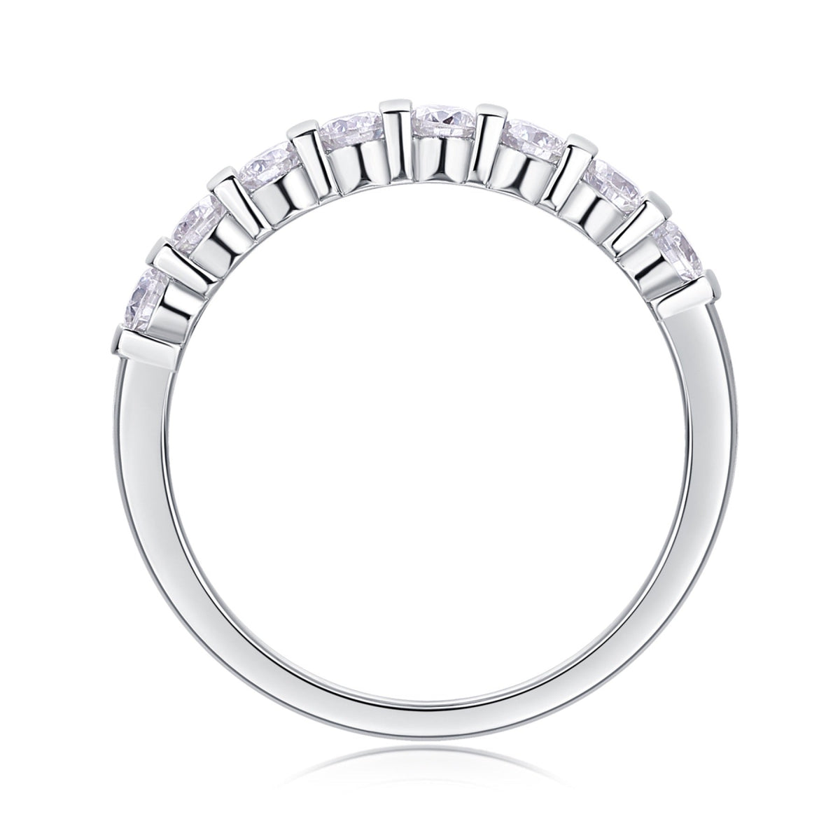 Quinta Moissanite Five-Stone Ring in Sterling Silver