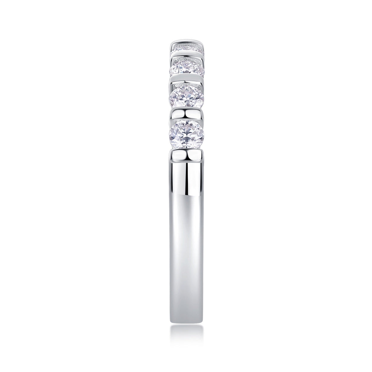 Quinta Moissanite Five-Stone Ring in Sterling Silver