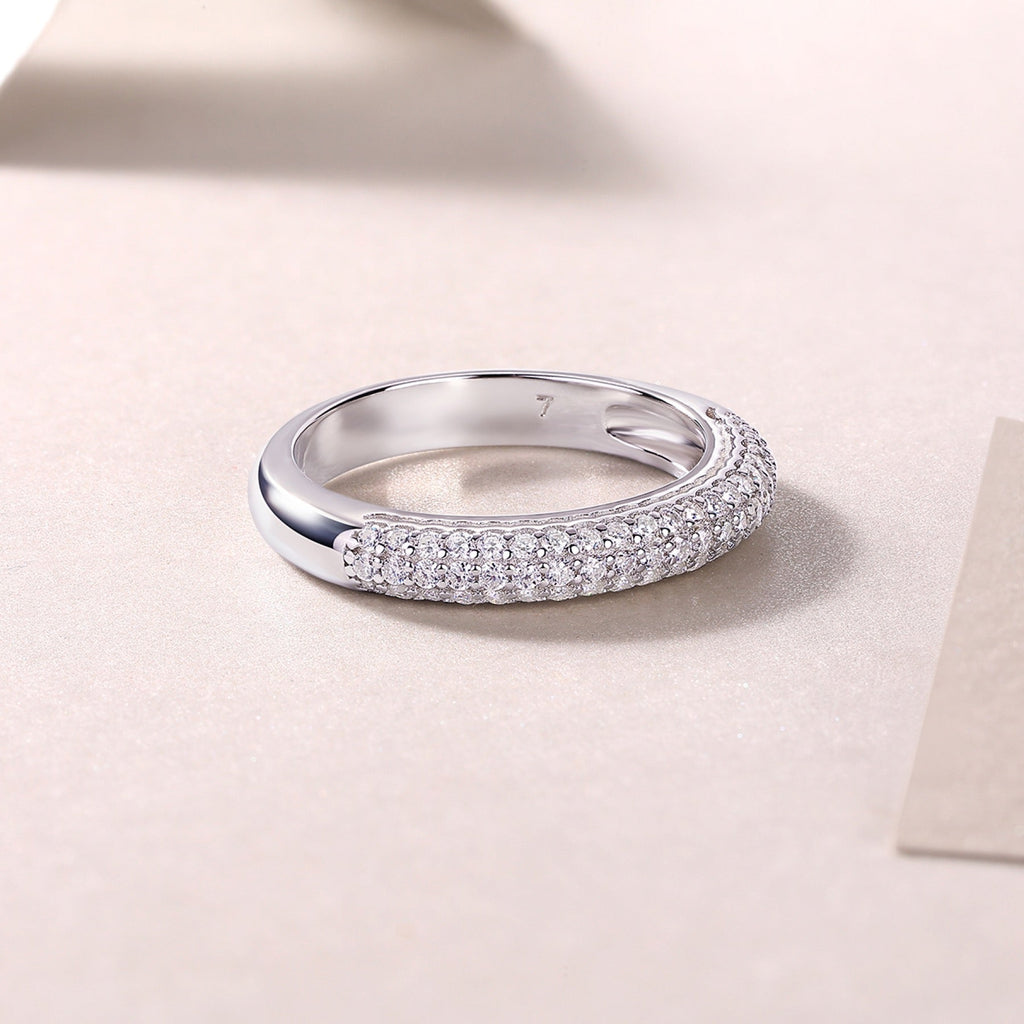 Lightyear Moissanite Band Ring in Sterling Silver