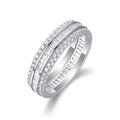 Parallel Moissanite Band Ring in Sterling Silver