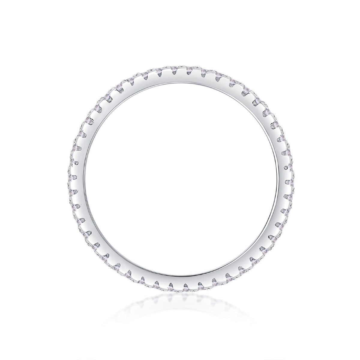 Parallel Moissanite Band Ring in Sterling Silver