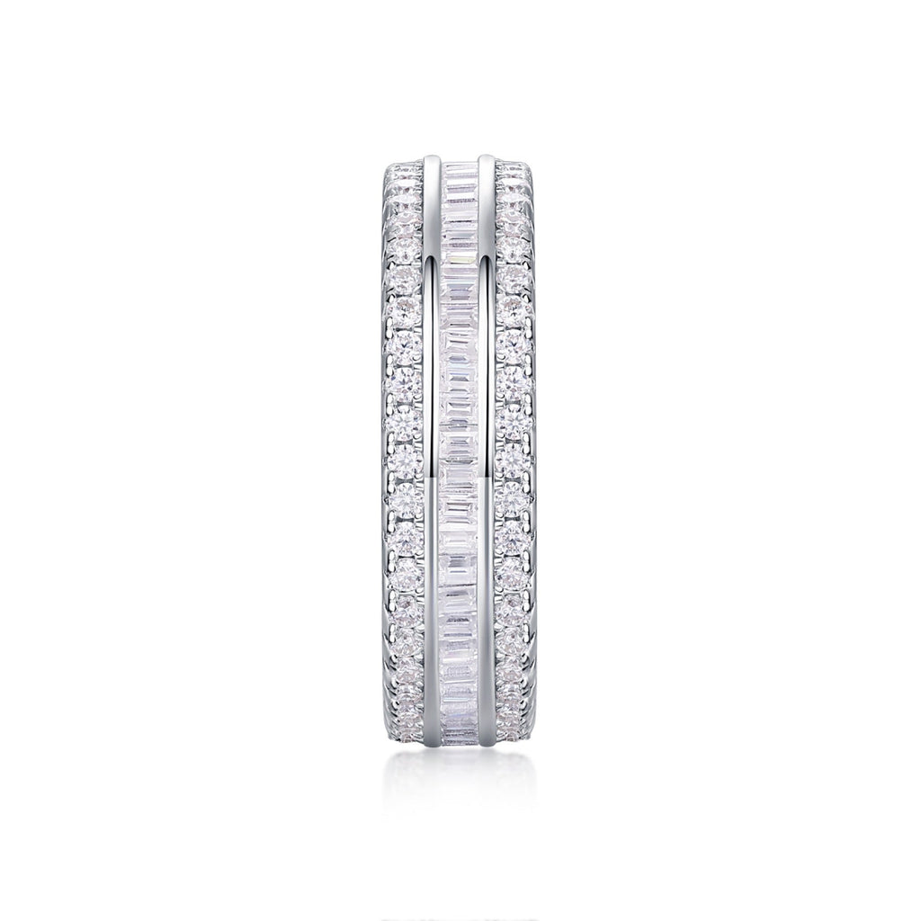Parallel Moissanite Band Ring in Sterling Silver