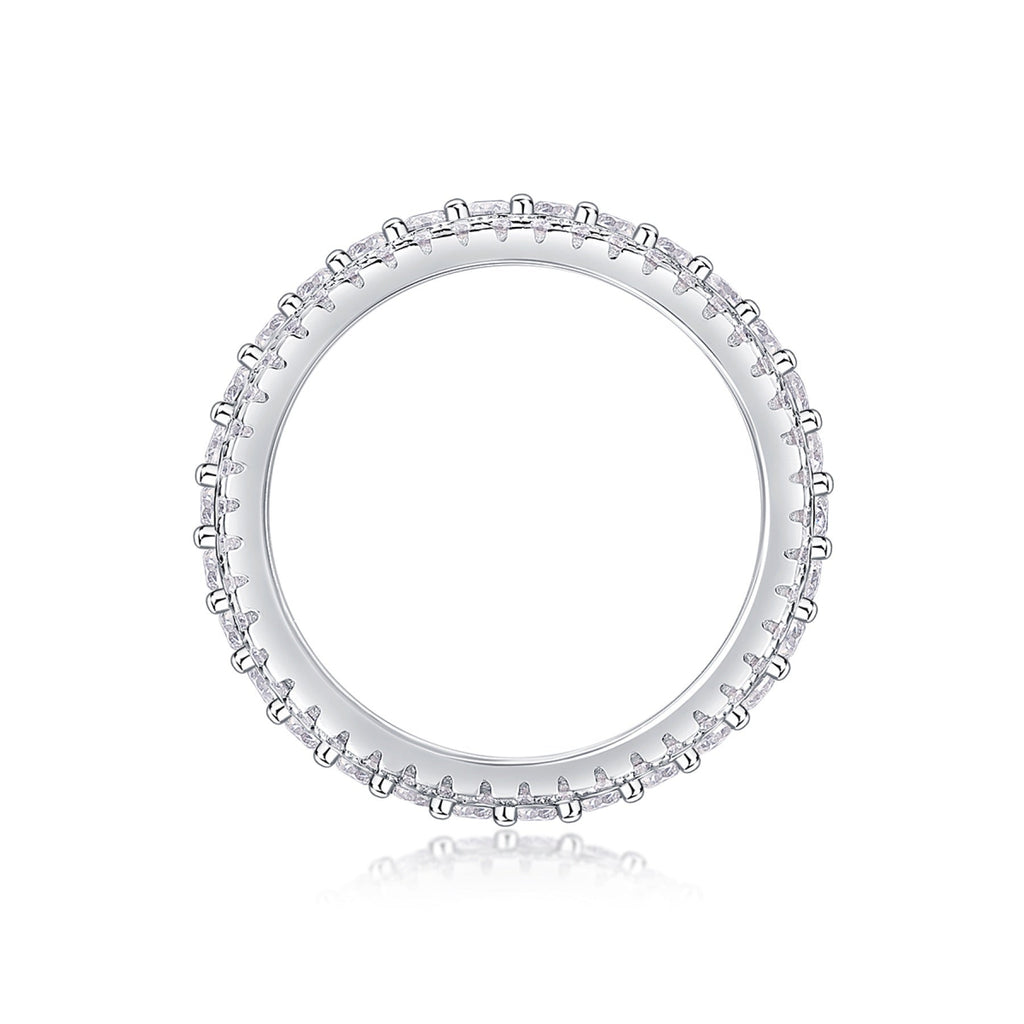 Coldmoon Moissanite Eternity Band Ring in Sterling Silver