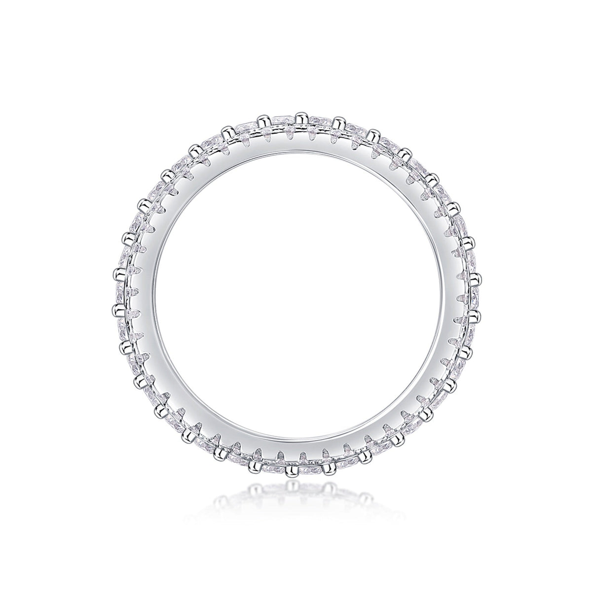 Coldmoon Moissanite Eternity Band Ring in Sterling Silver