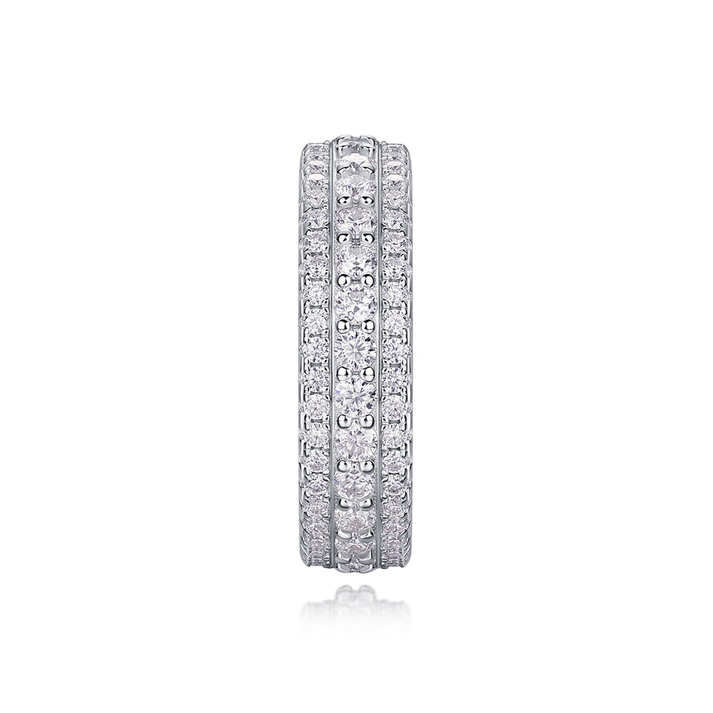 Coldmoon Moissanite Eternity Band Ring in Sterling Silver