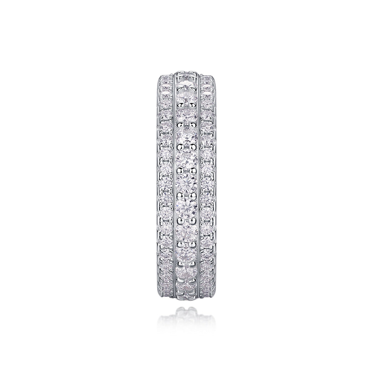 Coldmoon Moissanite Eternity Band Ring in Sterling Silver