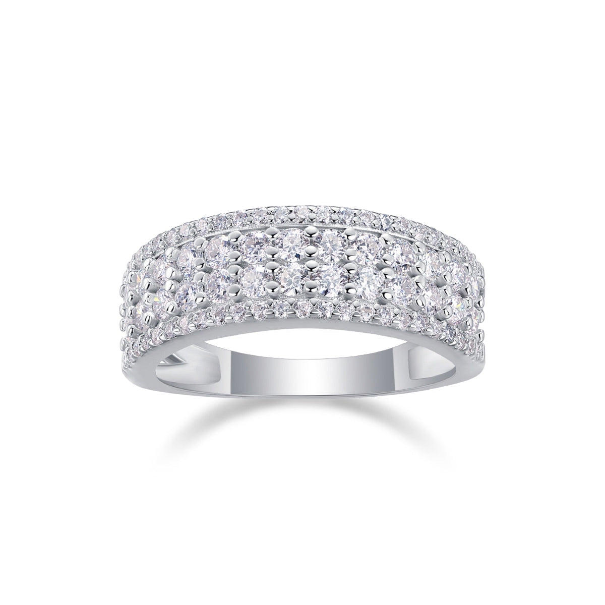 Turnabout Moissanite Band Ring in Sterling Silver