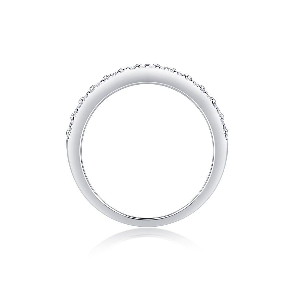 Turnabout Moissanite Band Ring in Sterling Silver