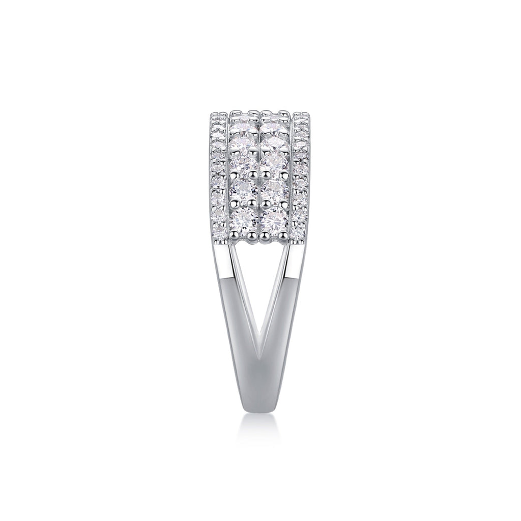 Turnabout Moissanite Band Ring in Sterling Silver