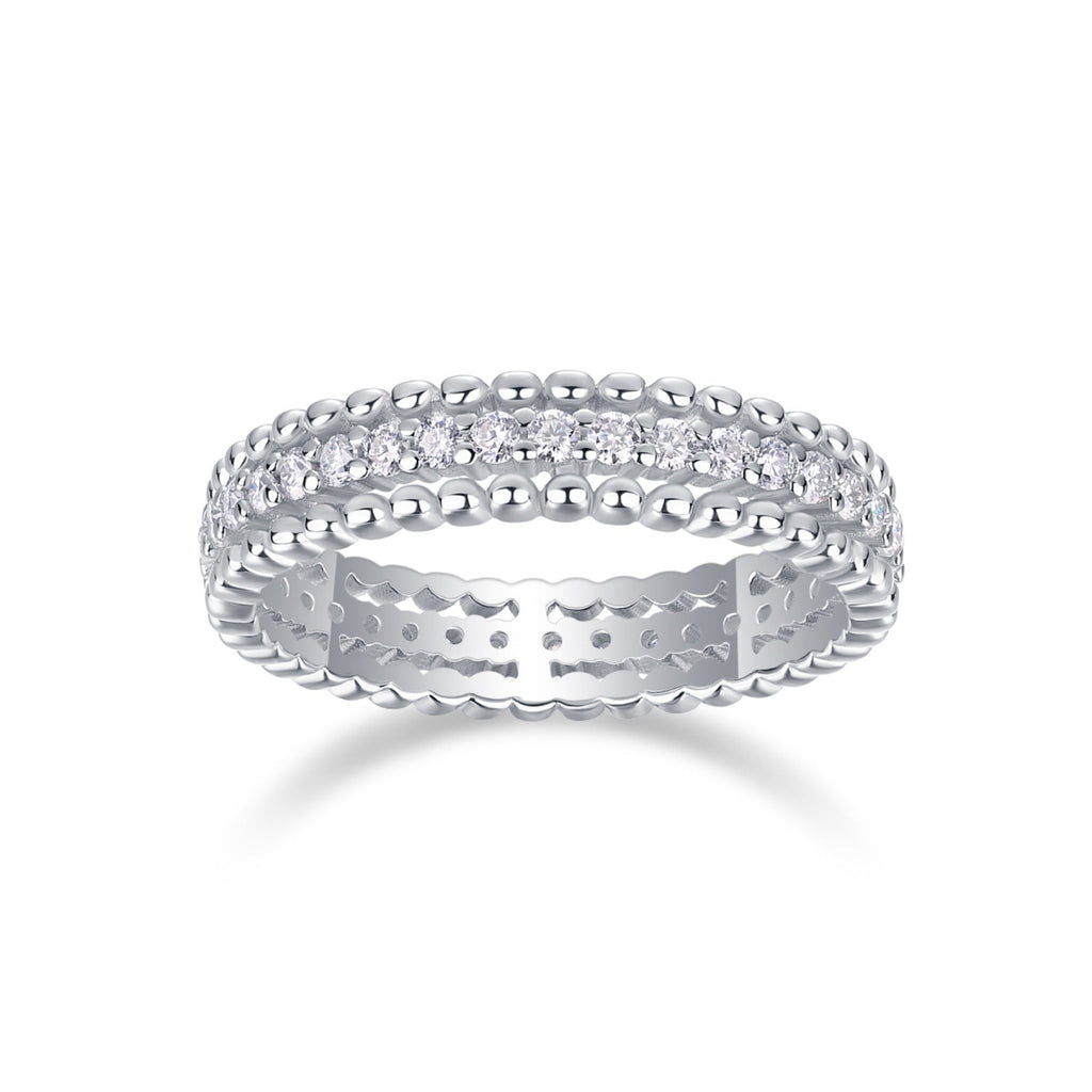 Autumn Moissanite Band Ring in Sterling Silver
