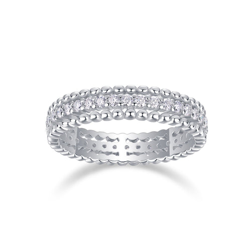Autumn Moissanite Band Ring in Sterling Silver