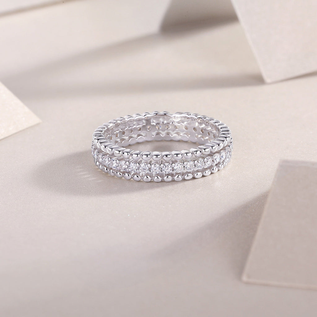 Autumn Moissanite Band Ring in Sterling Silver