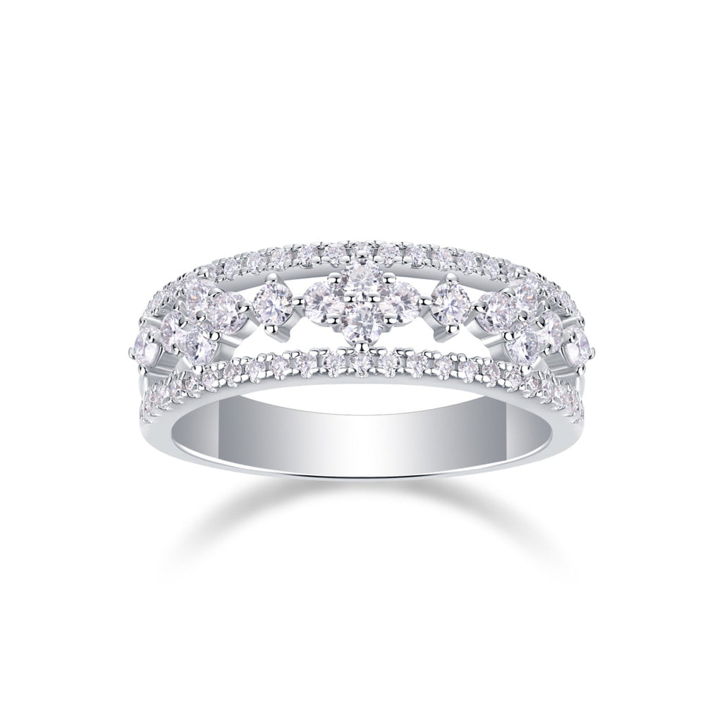Monet Moissanite Band Ring in Sterling Silver