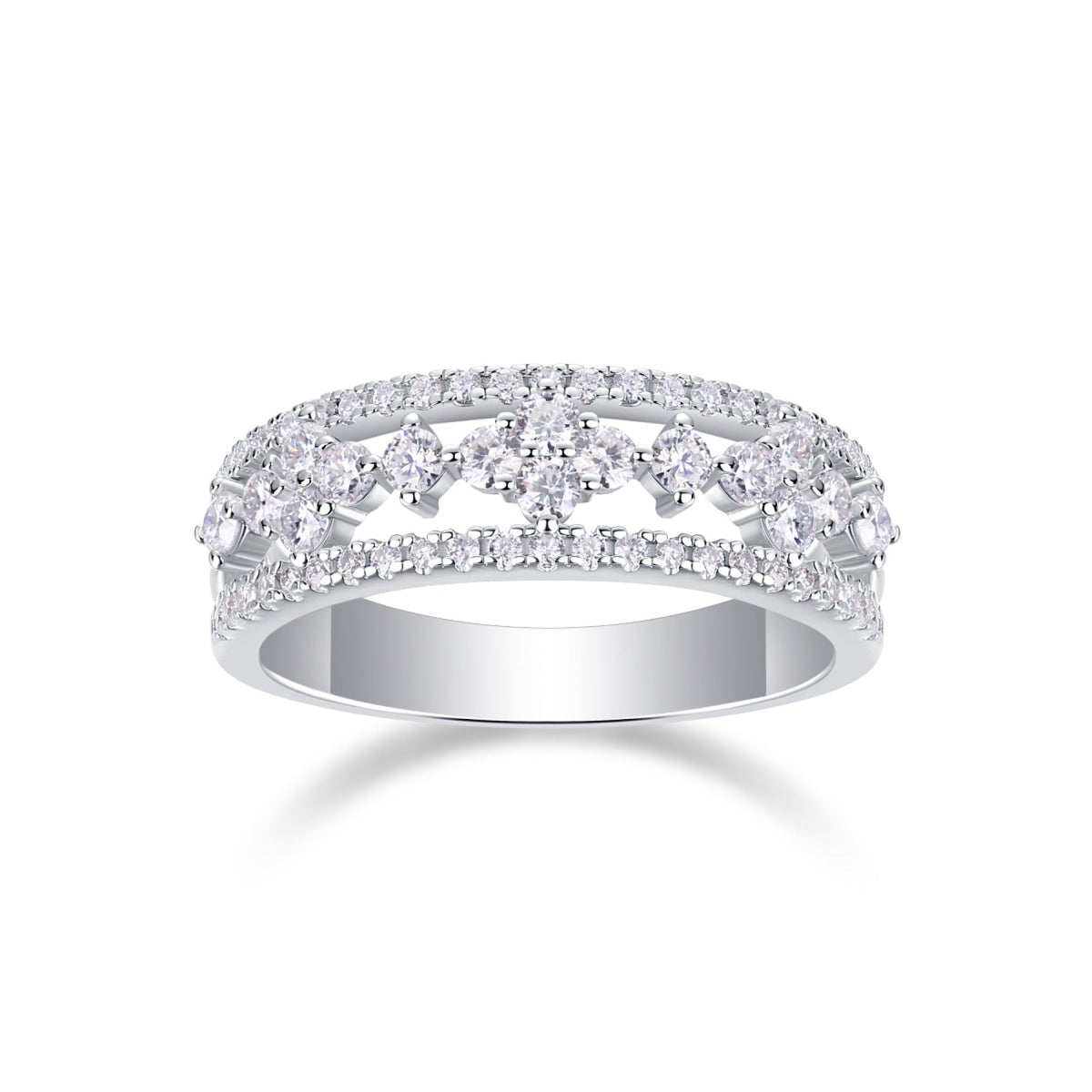 Monet Moissanite Band Ring in Sterling Silver