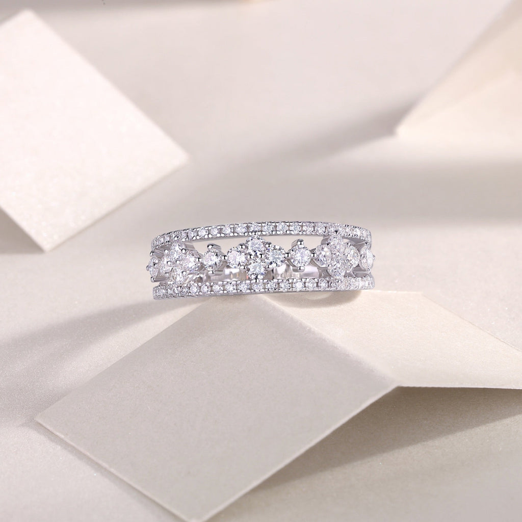 Monet Moissanite Band Ring in Sterling Silver