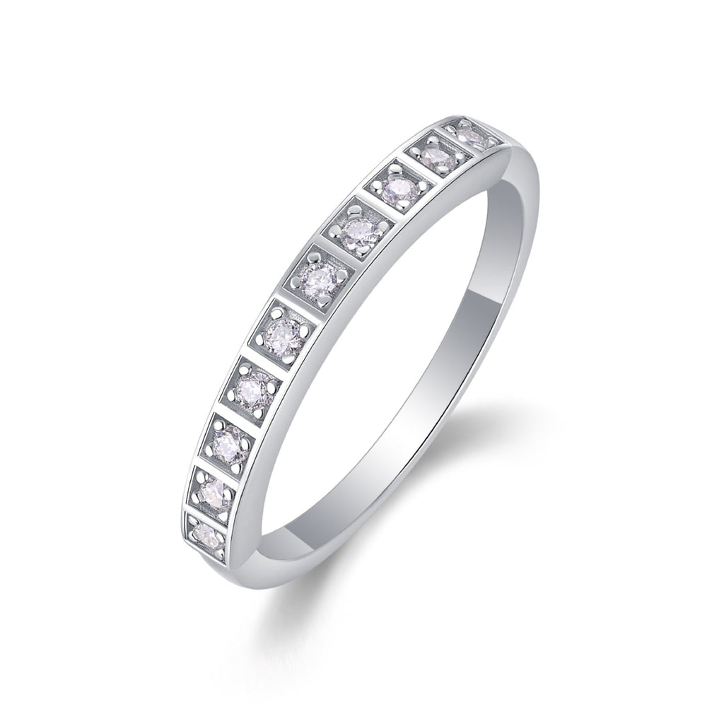 Dawnlight Moissanite Band Ring in Sterling Silver