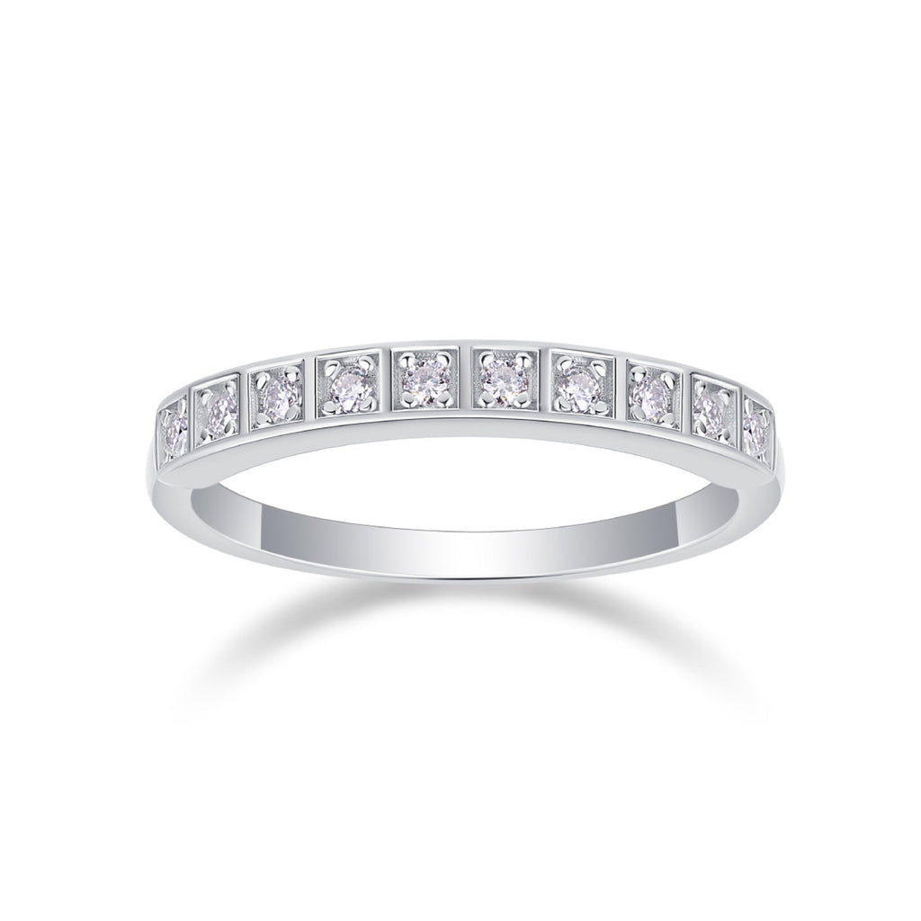 Dawnlight Moissanite Band Ring in Sterling Silver