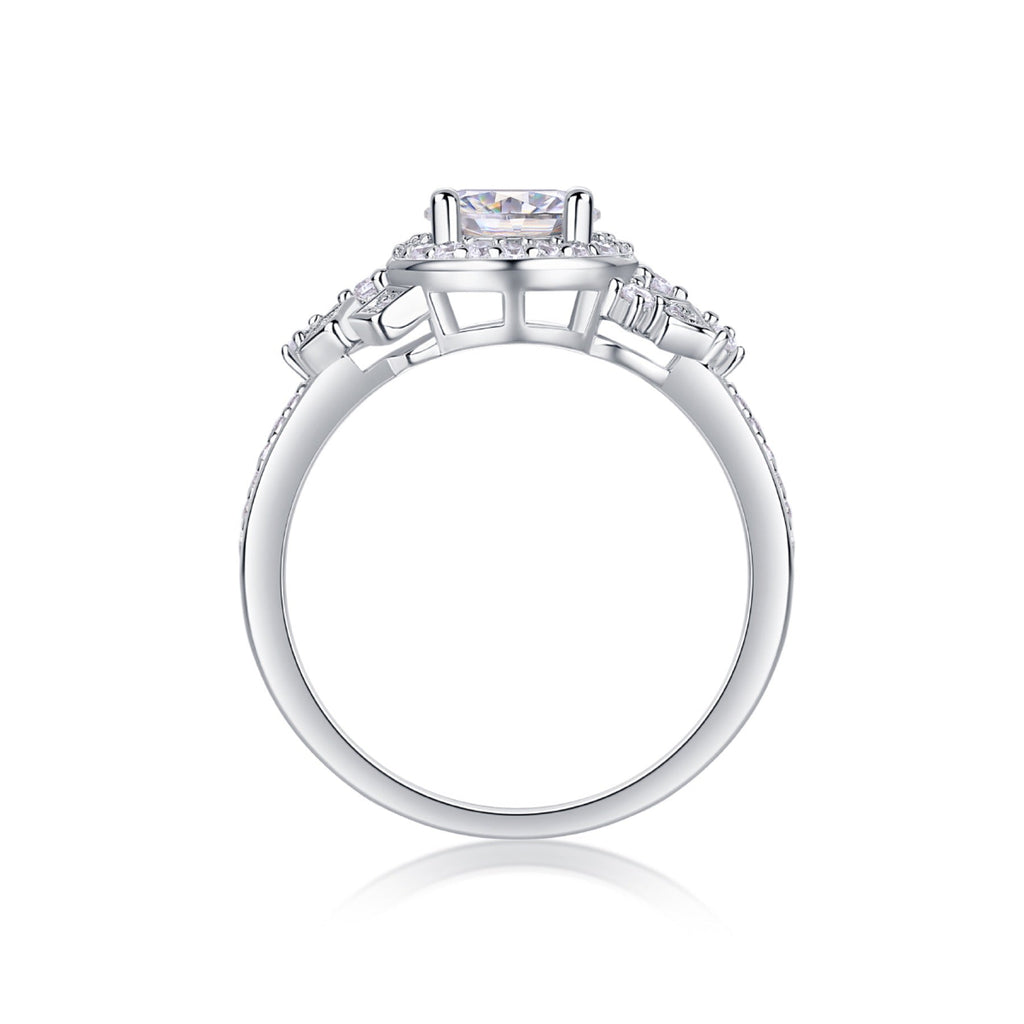 Harbor Moissanite Three-Stone Ring in Sterling Silver