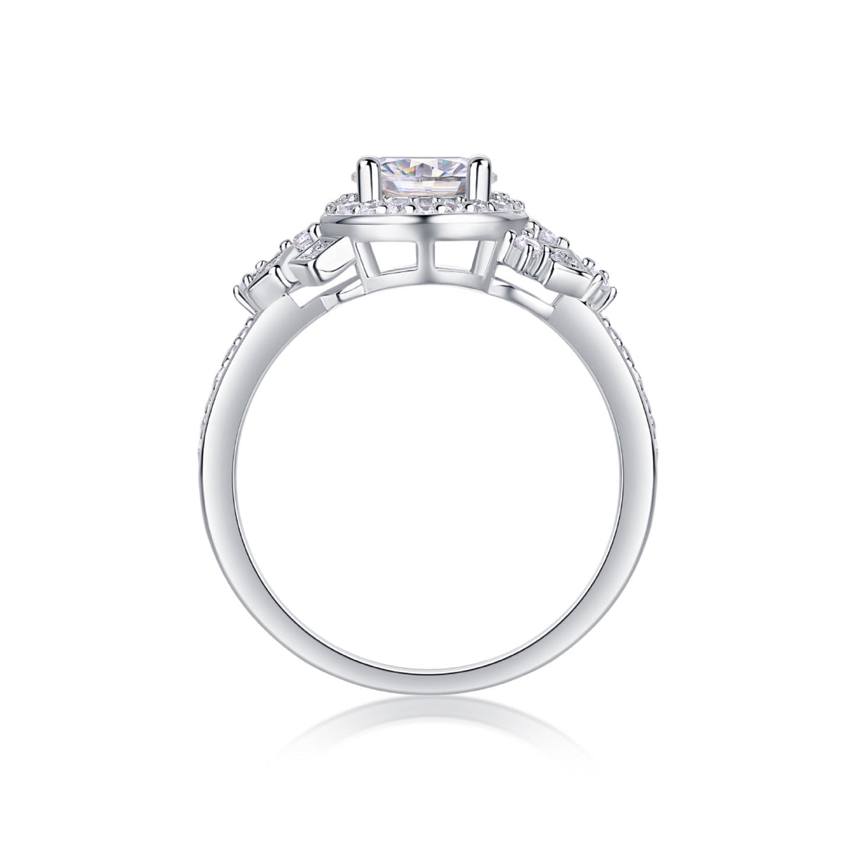 Harbor Moissanite Three-Stone Ring in Sterling Silver