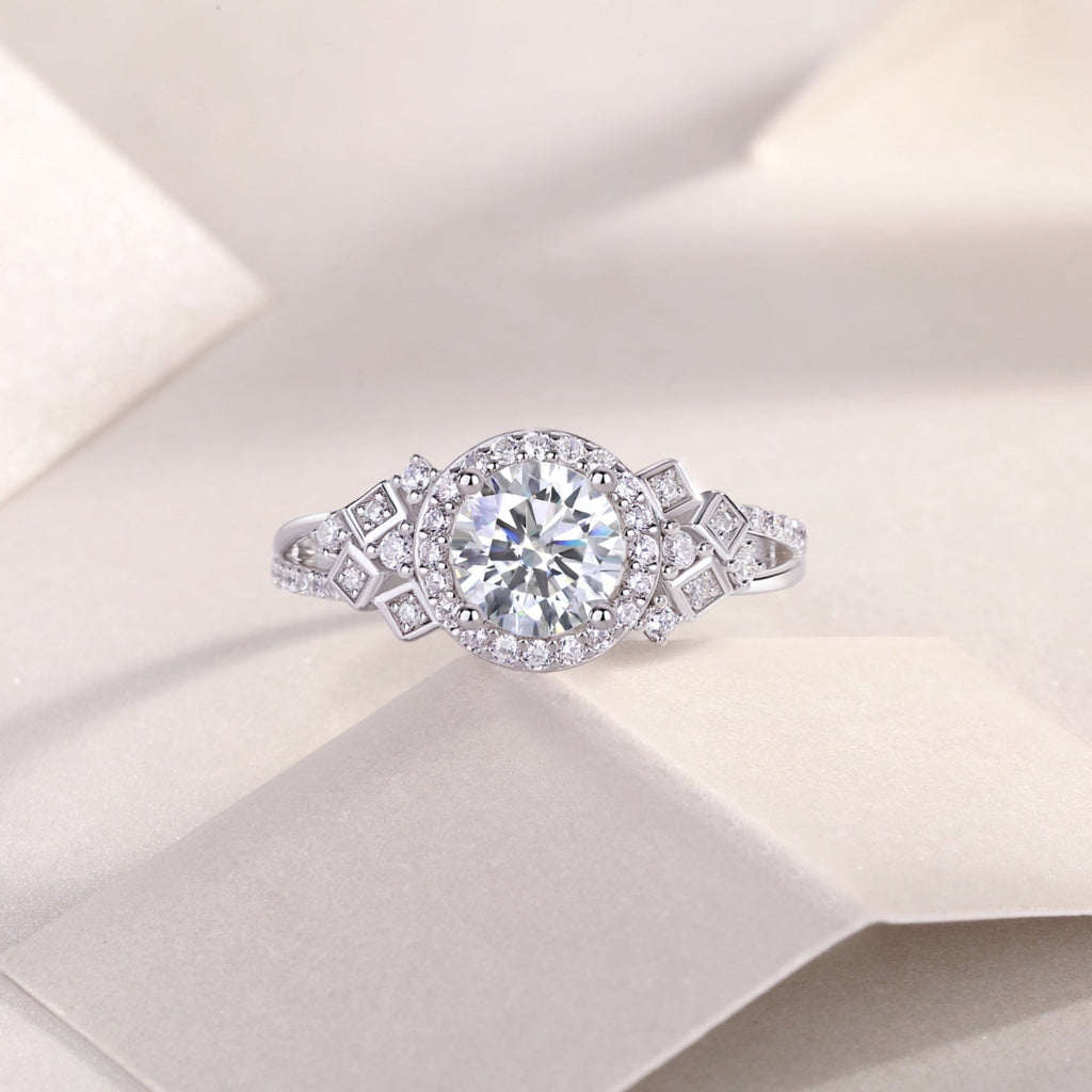 Harbor Moissanite Three-Stone Ring in Sterling Silver