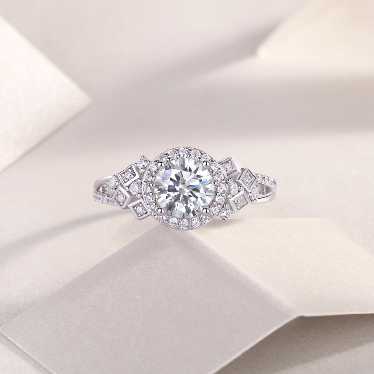 Harbor Moissanite Three-Stone Ring in Sterling Silver