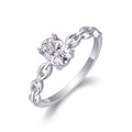 Rive Gauche Oval-Cut Moissanite Solitaire Ring in Sterling Silver