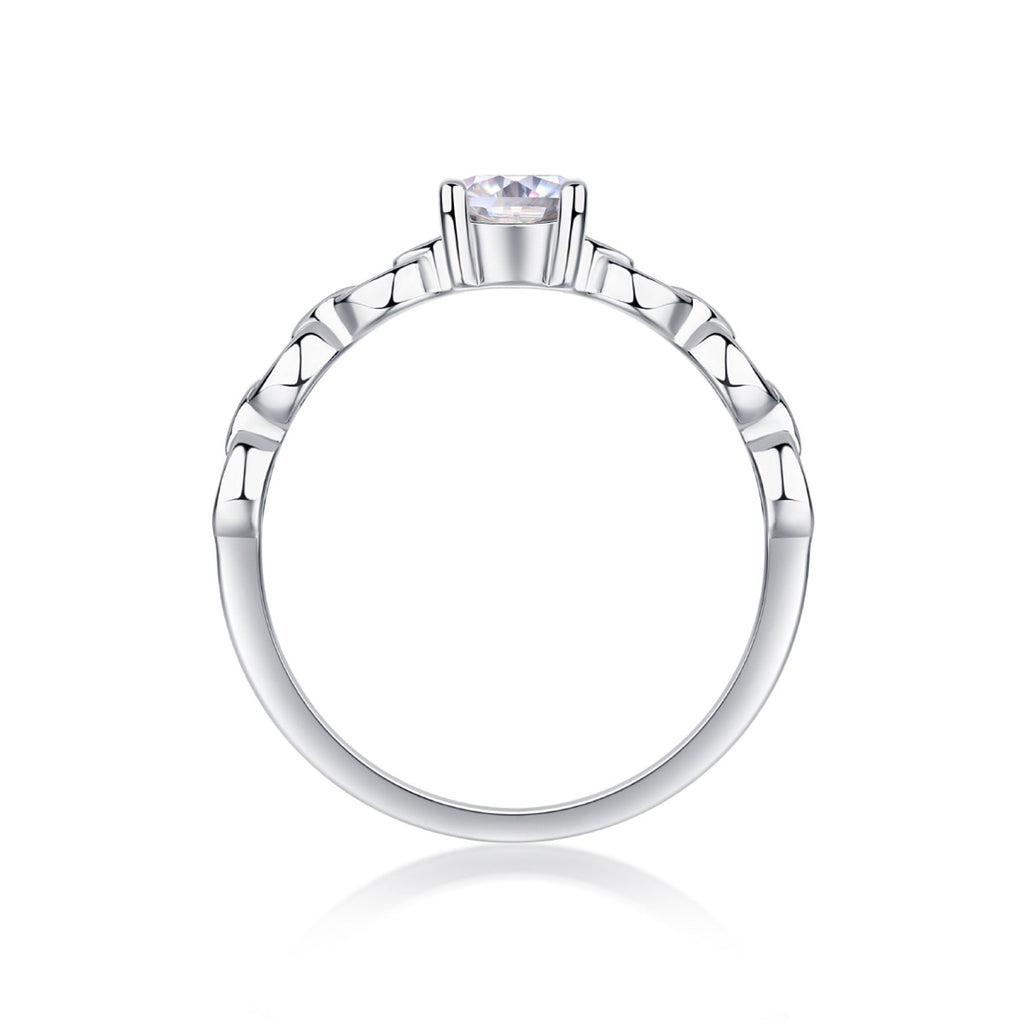 Rive Gauche Oval-Cut Moissanite Solitaire Ring in Sterling Silver