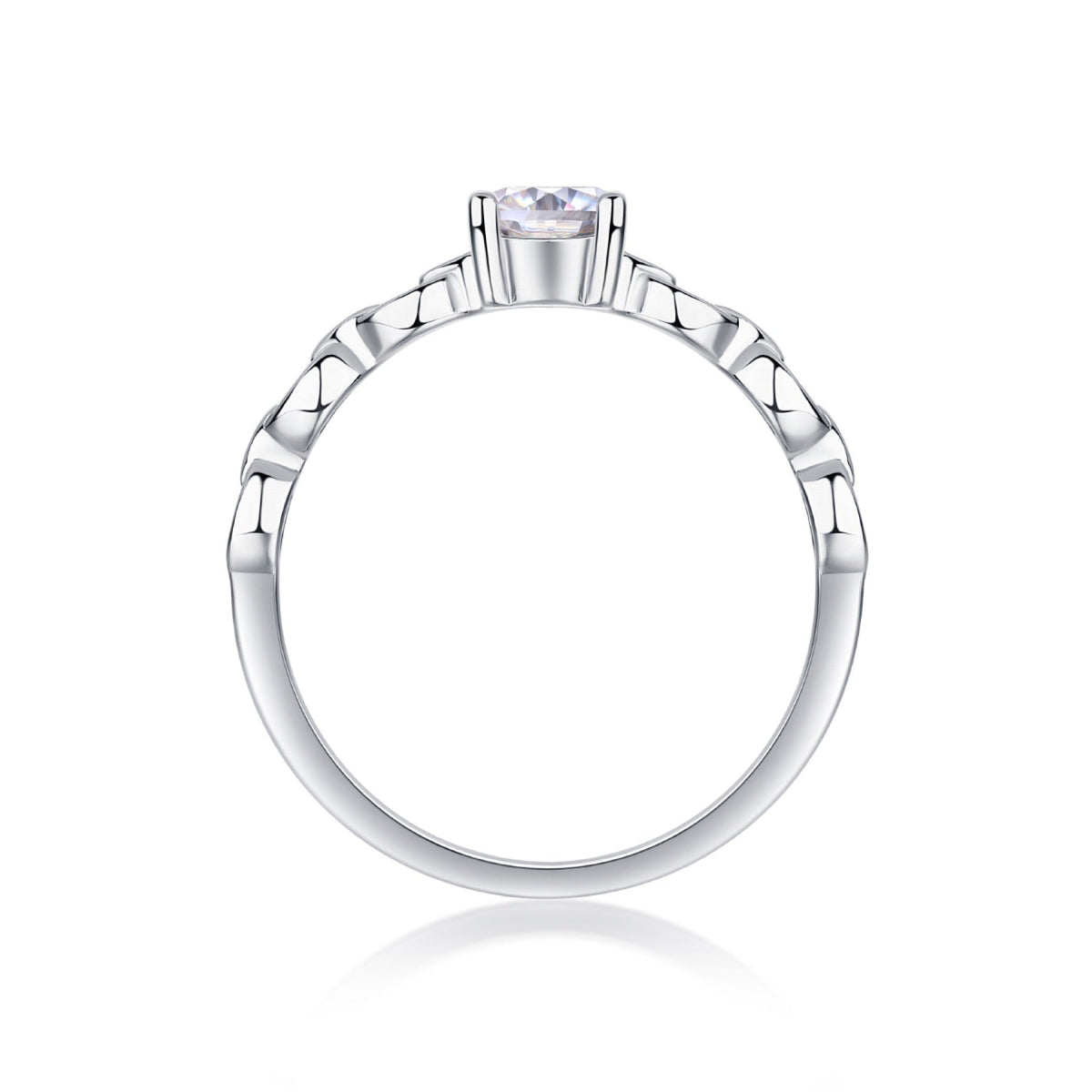 Rive Gauche Oval-Cut Moissanite Solitaire Ring in Sterling Silver