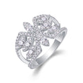 Fleur Moissanite Band Ring in Sterling Silver