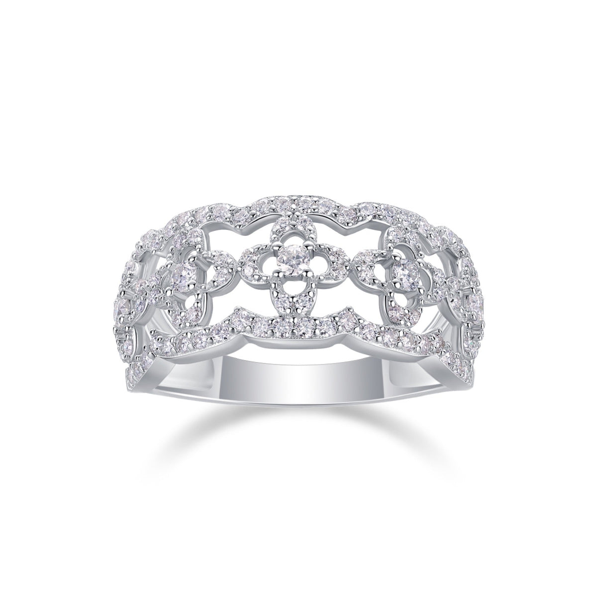 Danza Moissanite Band Ring in Sterling Silver