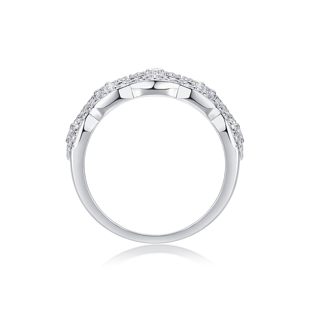 Danza Moissanite Band Ring in Sterling Silver