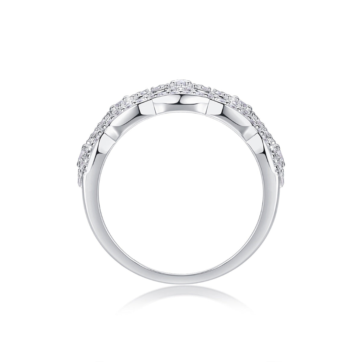 Danza Moissanite Band Ring in Sterling Silver